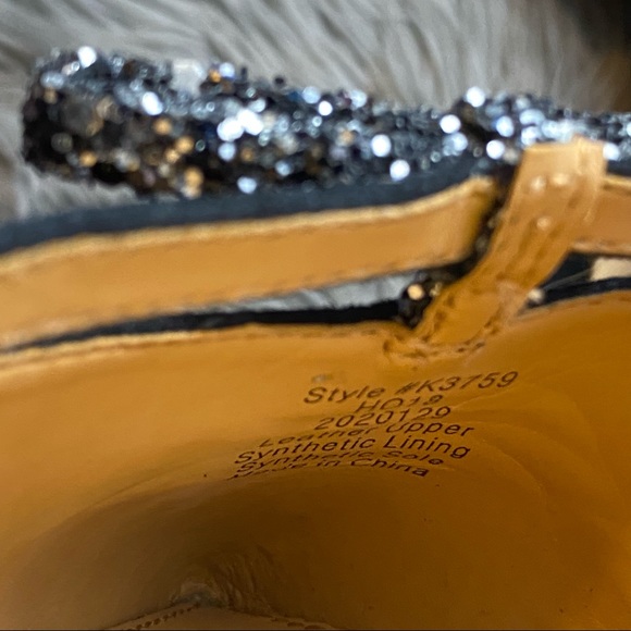 J.Crew Suede d'Orsay black  flats with glitter bow - Picture 9 of 12